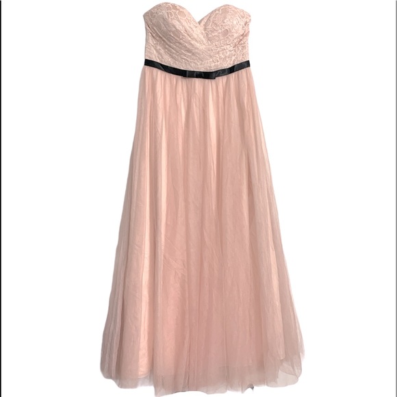 David's Bridal Dresses & Skirts - David’s Bridal Black and Pink Lace Strapless Dress